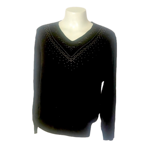 WILLY - Black V-neck Soft Sweater - Picture 3 of 6